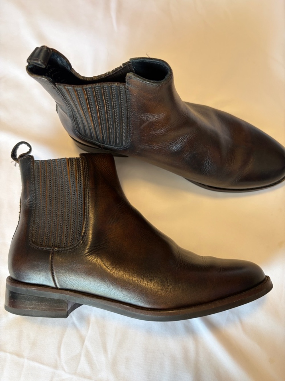 Thursday Boot Company Women's Dark Brown Leather Chelsea Booties Size:8
